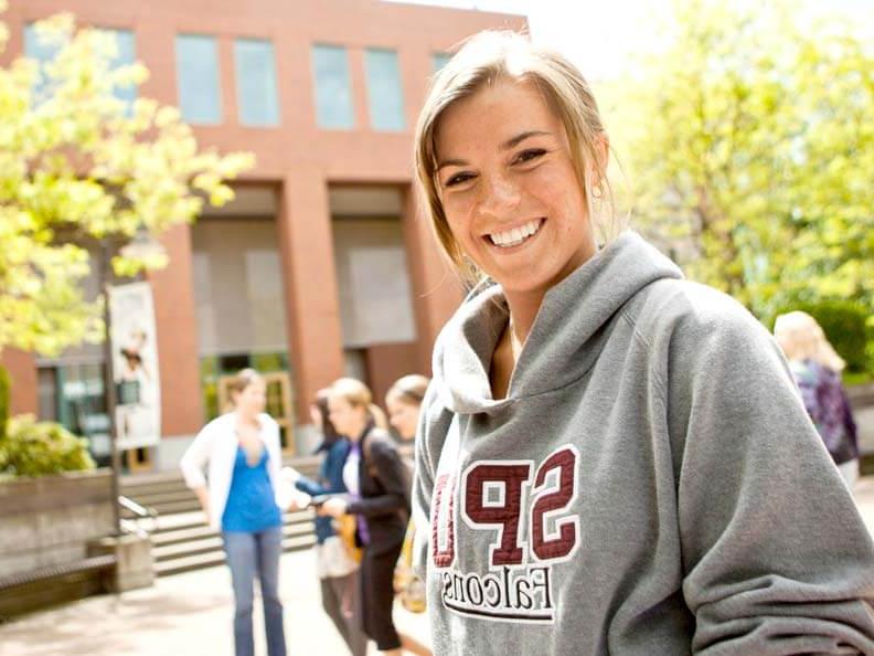 Student on campus